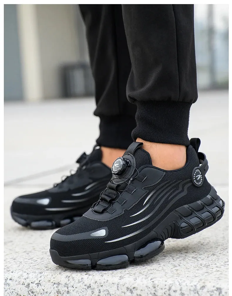 Rotating Button New Safety Shoes for Men – Anti-smash, Anti-puncture Work Shoes, Fashion Men’s Sport Shoes, Security Protective Boots