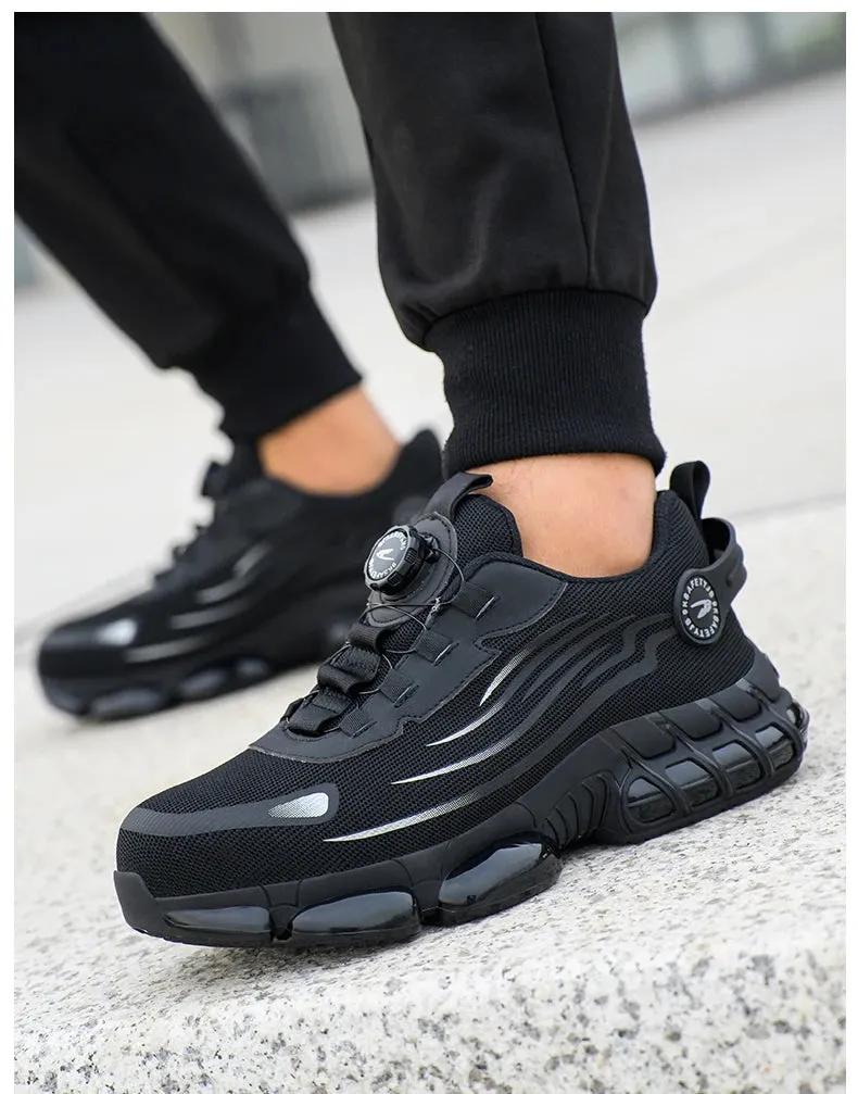 Rotating Button New Safety Shoes for Men – Anti-smash, Anti-puncture Work Shoes, Fashion Men’s Sport Shoes, Security Protective Boots
