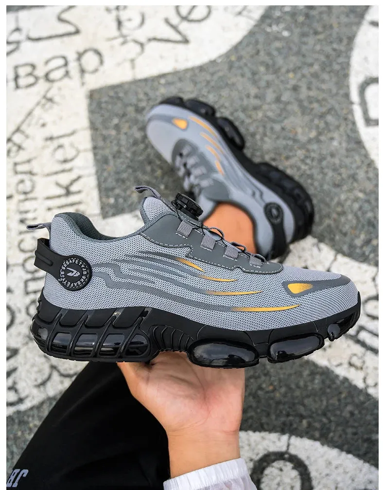 Rotating Button New Safety Shoes for Men – Anti-smash, Anti-puncture Work Shoes, Fashion Men’s Sport Shoes, Security Protective Boots