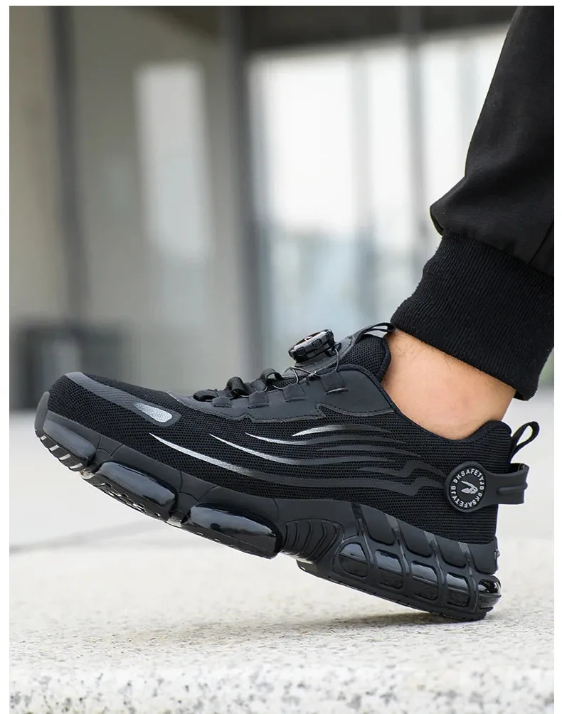 Rotating Button New Safety Shoes for Men – Anti-smash, Anti-puncture Work Shoes, Fashion Men’s Sport Shoes, Security Protective Boots