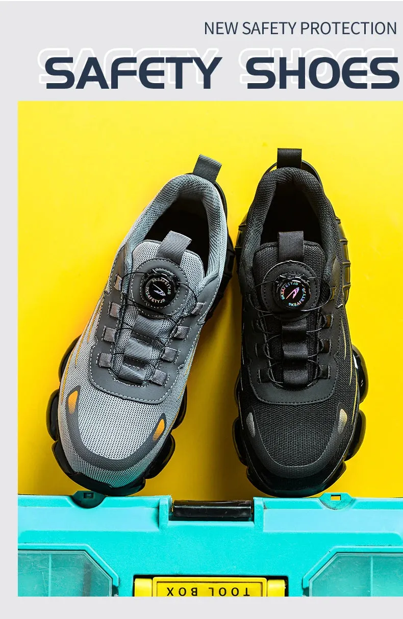 Rotating Button New Safety Shoes for Men – Anti-smash, Anti-puncture Work Shoes, Fashion Men’s Sport Shoes, Security Protective Boots