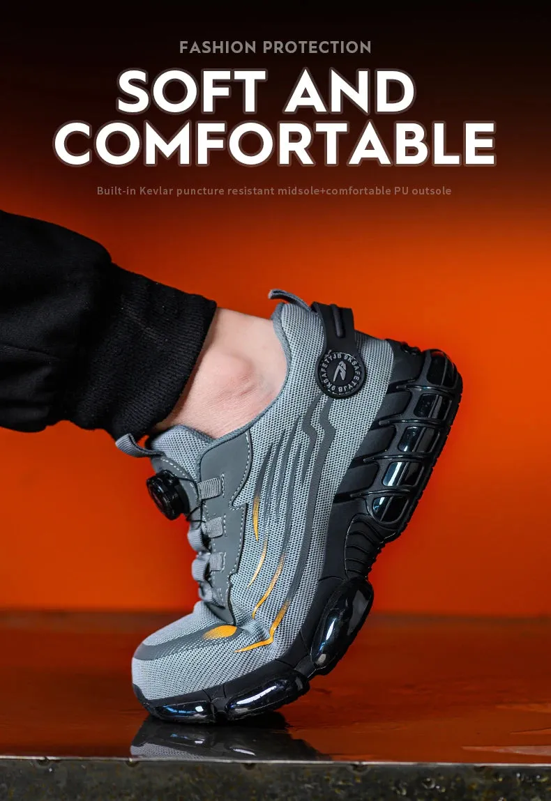 Rotating Button New Safety Shoes for Men – Anti-smash, Anti-puncture Work Shoes, Fashion Men’s Sport Shoes, Security Protective Boots