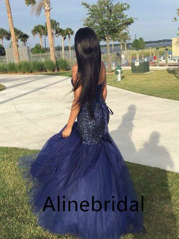 Sexy Sweetheart Sleeveless Mermaid Long Prom Dress, PD3561