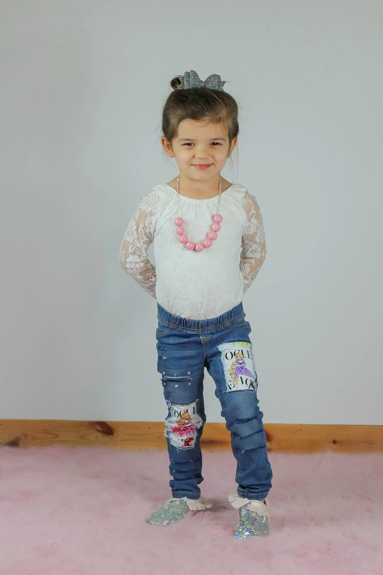 Silver & Pink Flip Sequin Moccasins