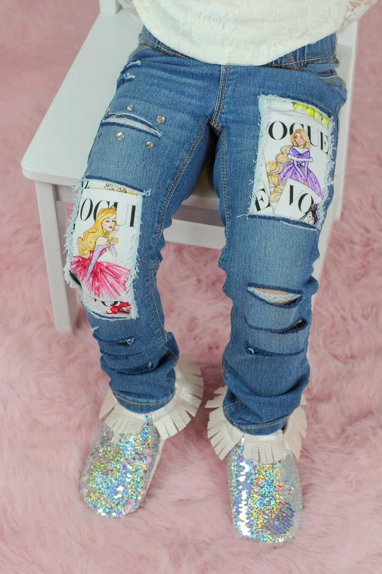 Silver & Pink Flip Sequin Moccasins