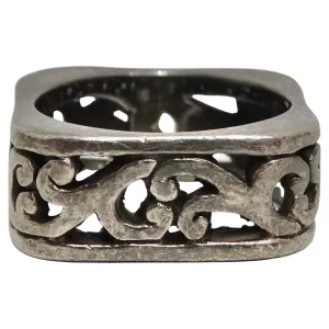 Silver Scroll Engraved Ring