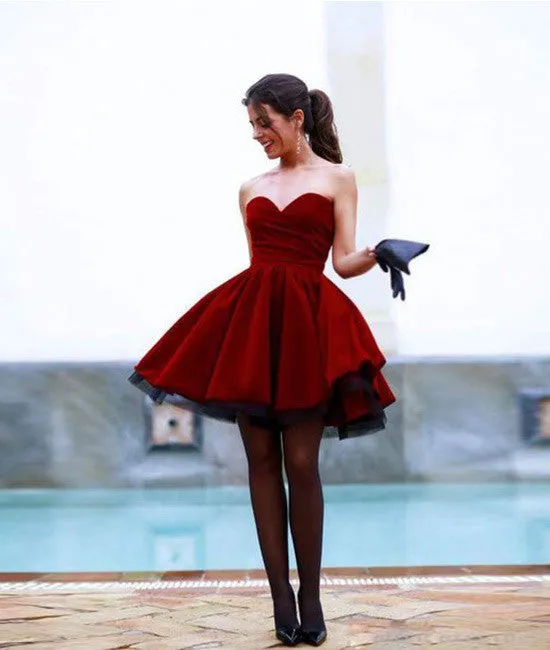 Simple Cute sweetheart neck short prom dress, formal dress