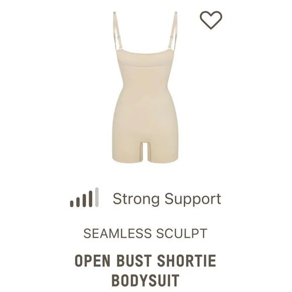 Skims NEW Shapewear Womans sz S Open Bust Shortie Bodysuit Sand Nude Sculpt NWOT