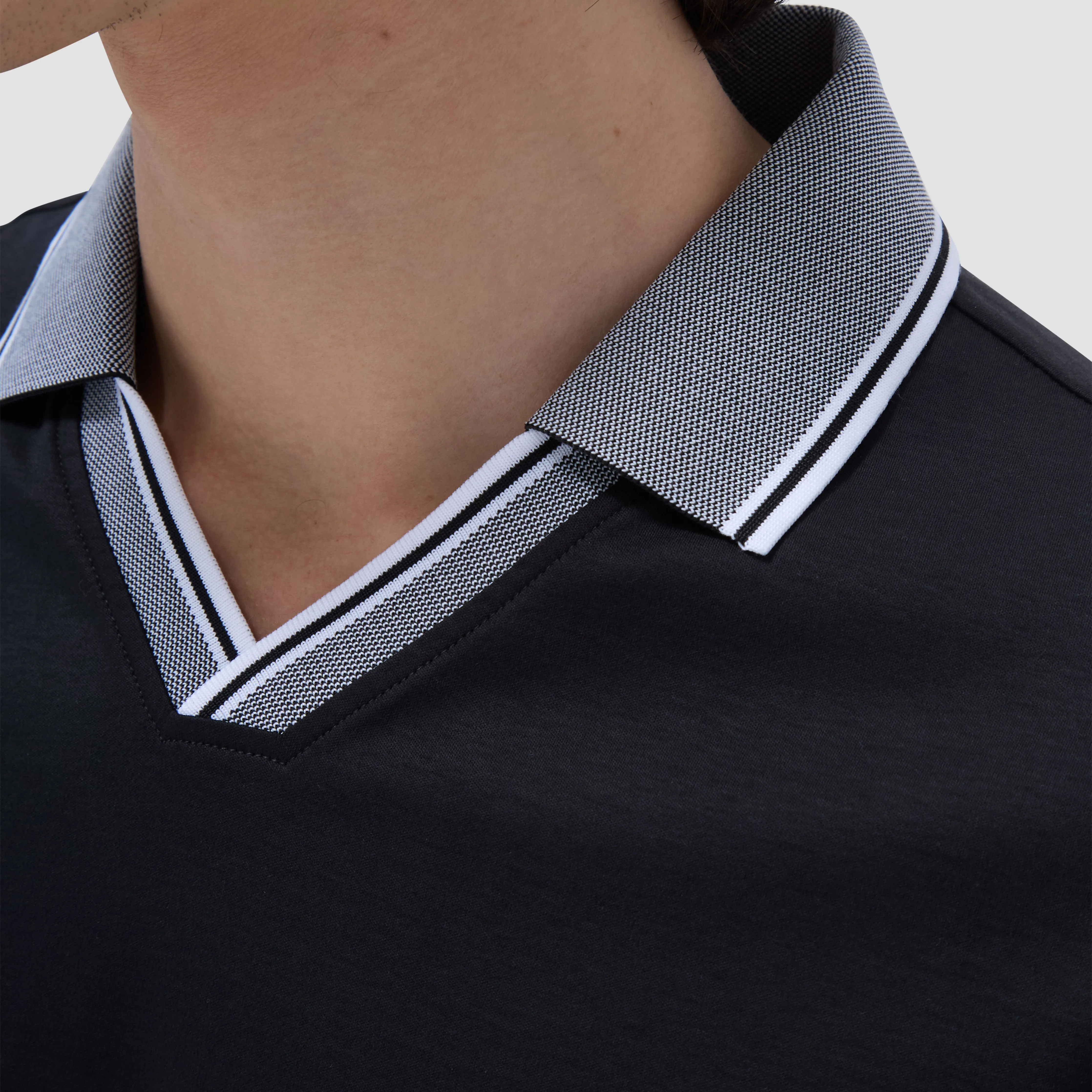 Solid Johnny Collar Polo Shirt