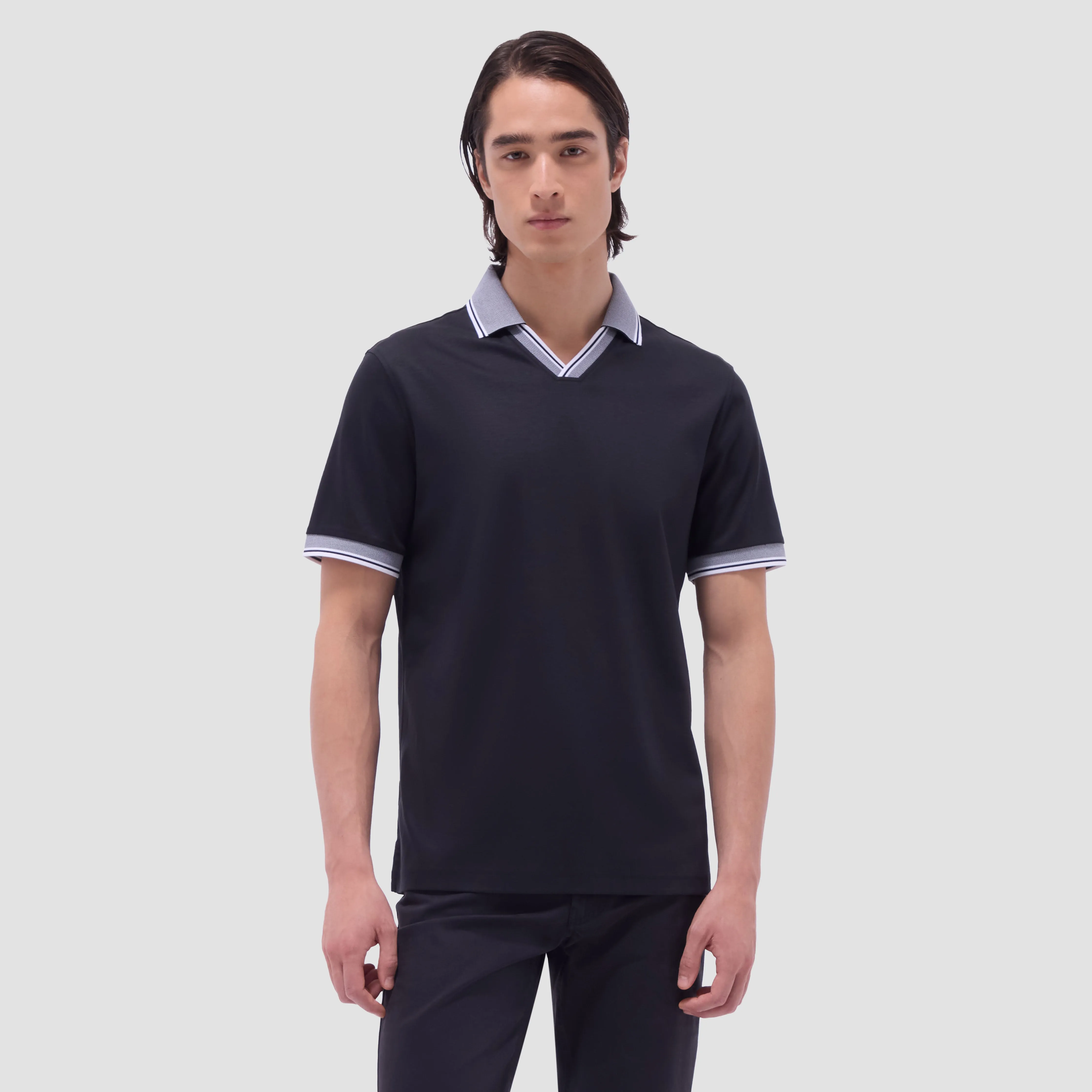 Solid Johnny Collar Polo Shirt