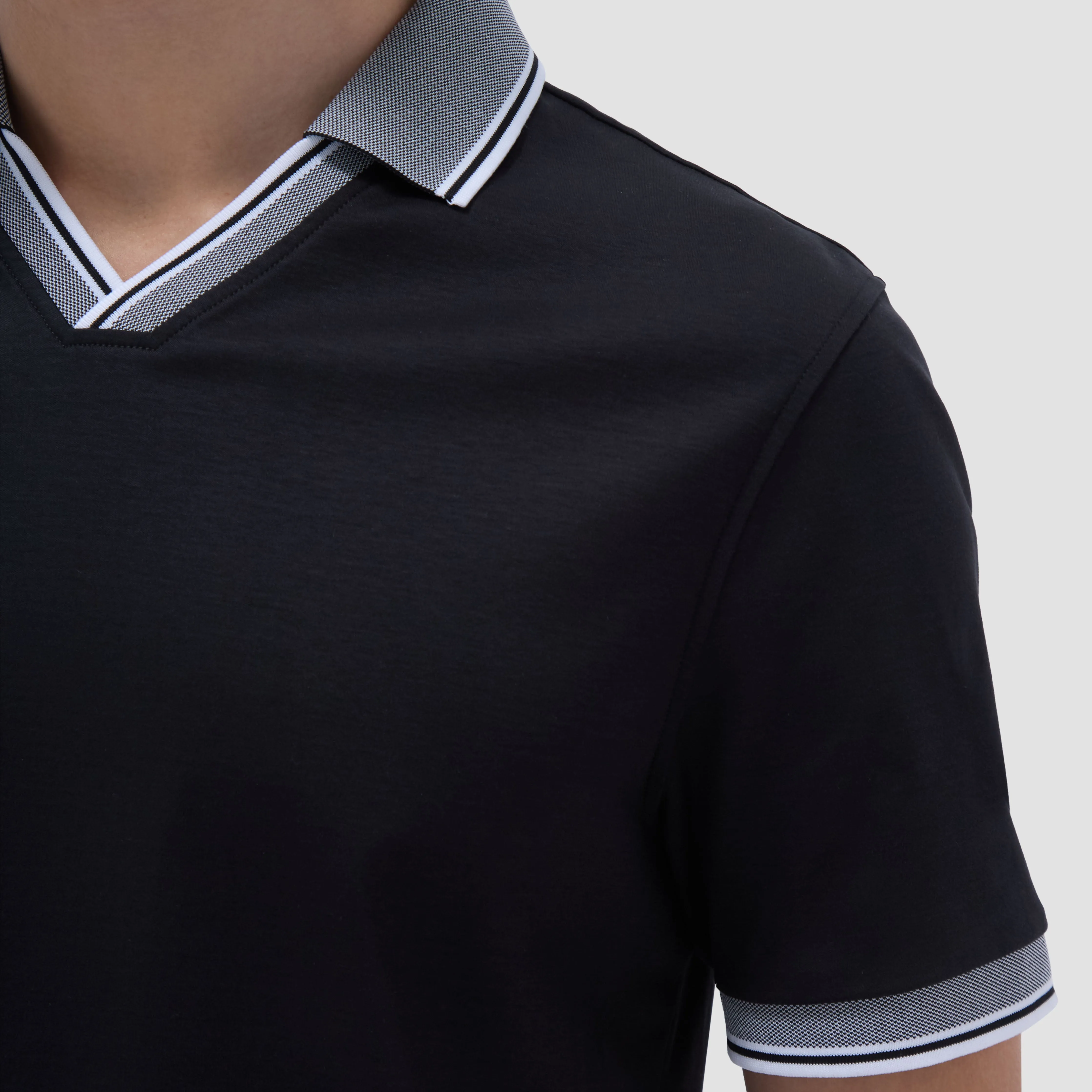 Solid Johnny Collar Polo Shirt