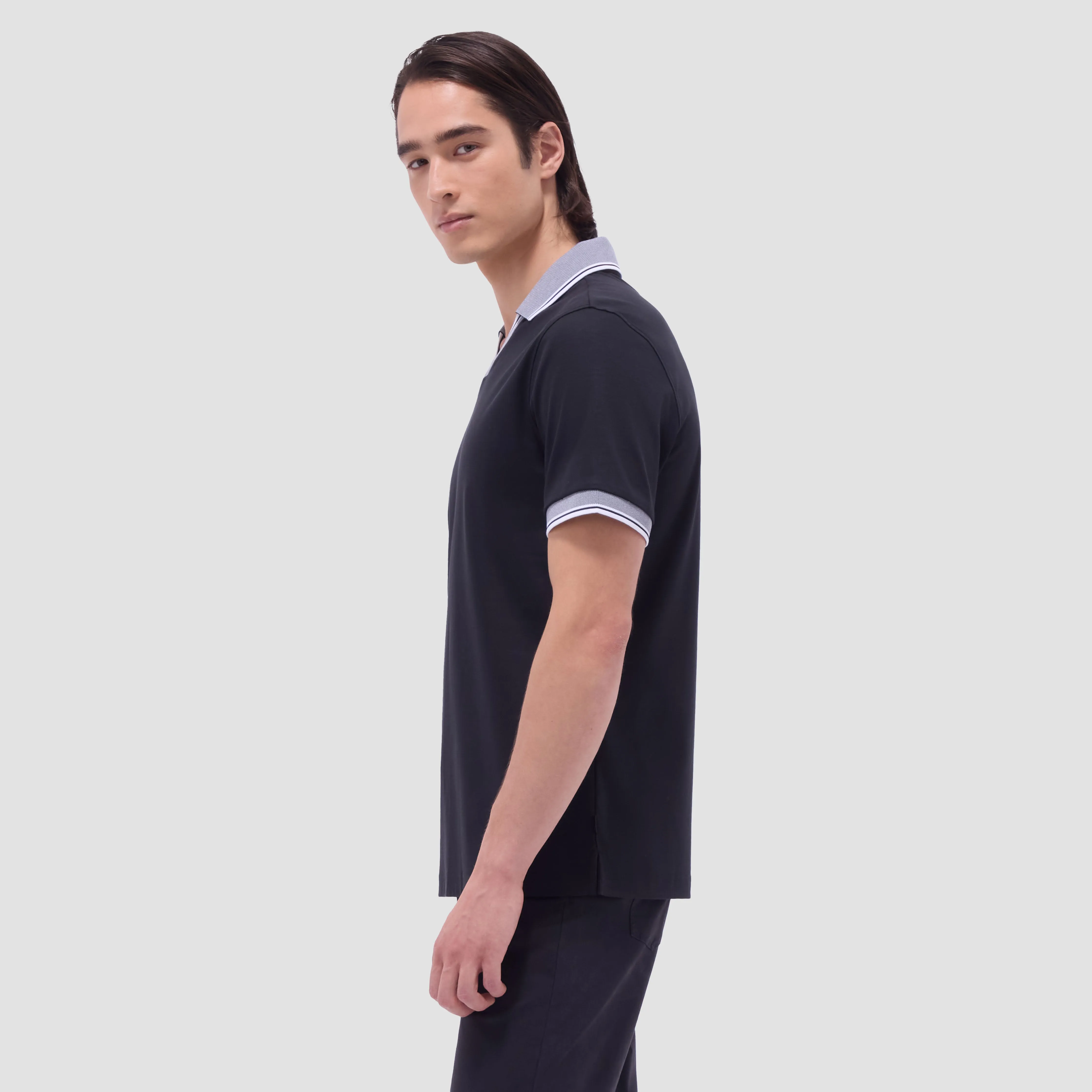 Solid Johnny Collar Polo Shirt