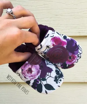 Spooky Plum Floral Moccs