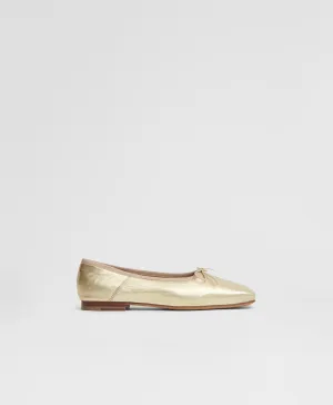 Square Toe Ballerina - Gold