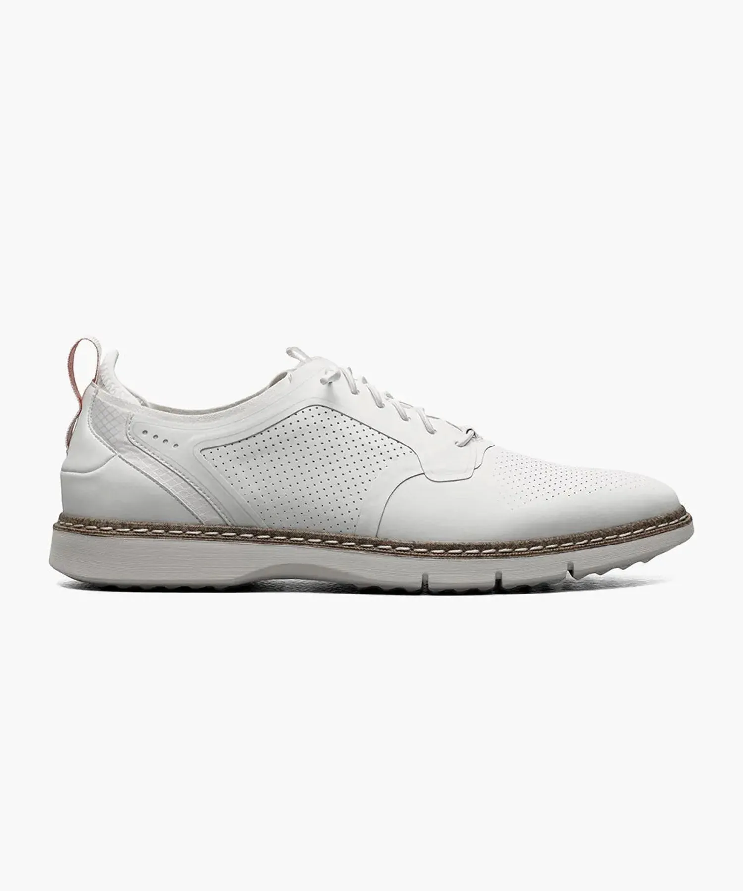 Stacy Adams Synchro Plain Toe Lace Up Shoe - White