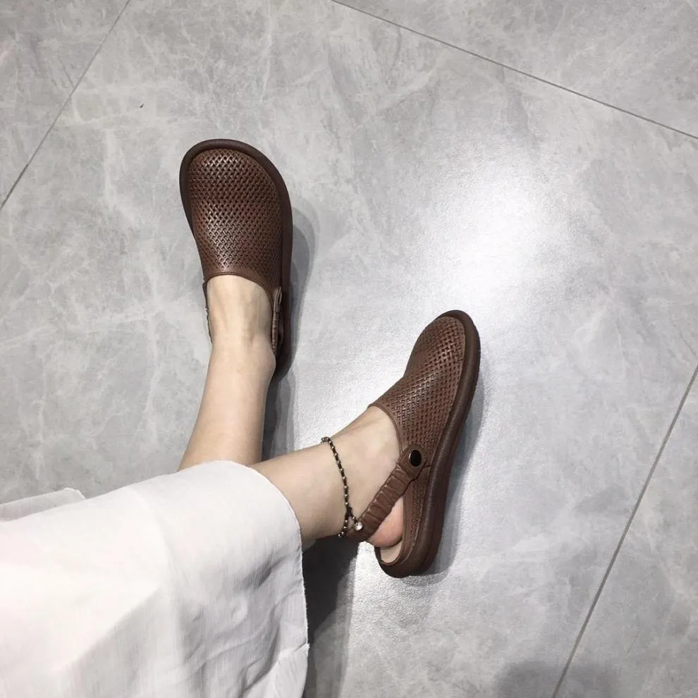 Summer Casual Hollow Sandals Breathable Comfortable Flat Shoes