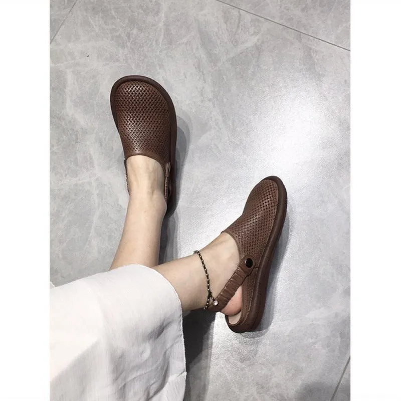 Summer Casual Hollow Sandals Breathable Comfortable Flat Shoes