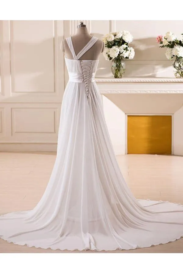 Sweetheart  Chiffon Wedding Dress with Handmade Flower PG 203