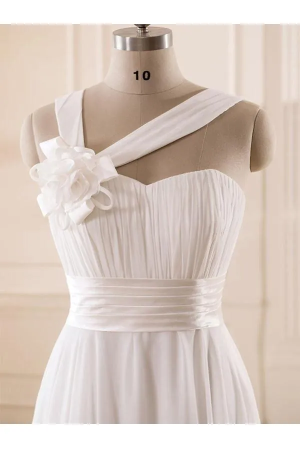 Sweetheart  Chiffon Wedding Dress with Handmade Flower PG 203