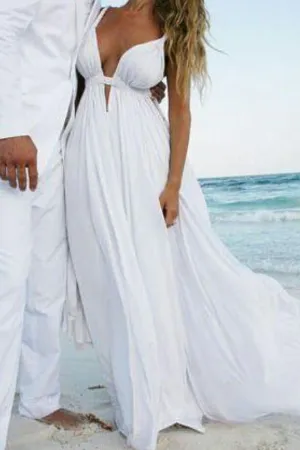 Sweetheart Spaghetti Wedding Dresses,Sexy Sleeveless Open Back Beach Wedding Gown,SW78