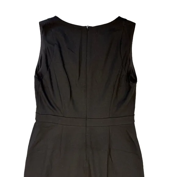 Talbots Black Ponte Flounce Hem Wrap Dress Size 8 Sleeveless Ruffle Hem NWT $139