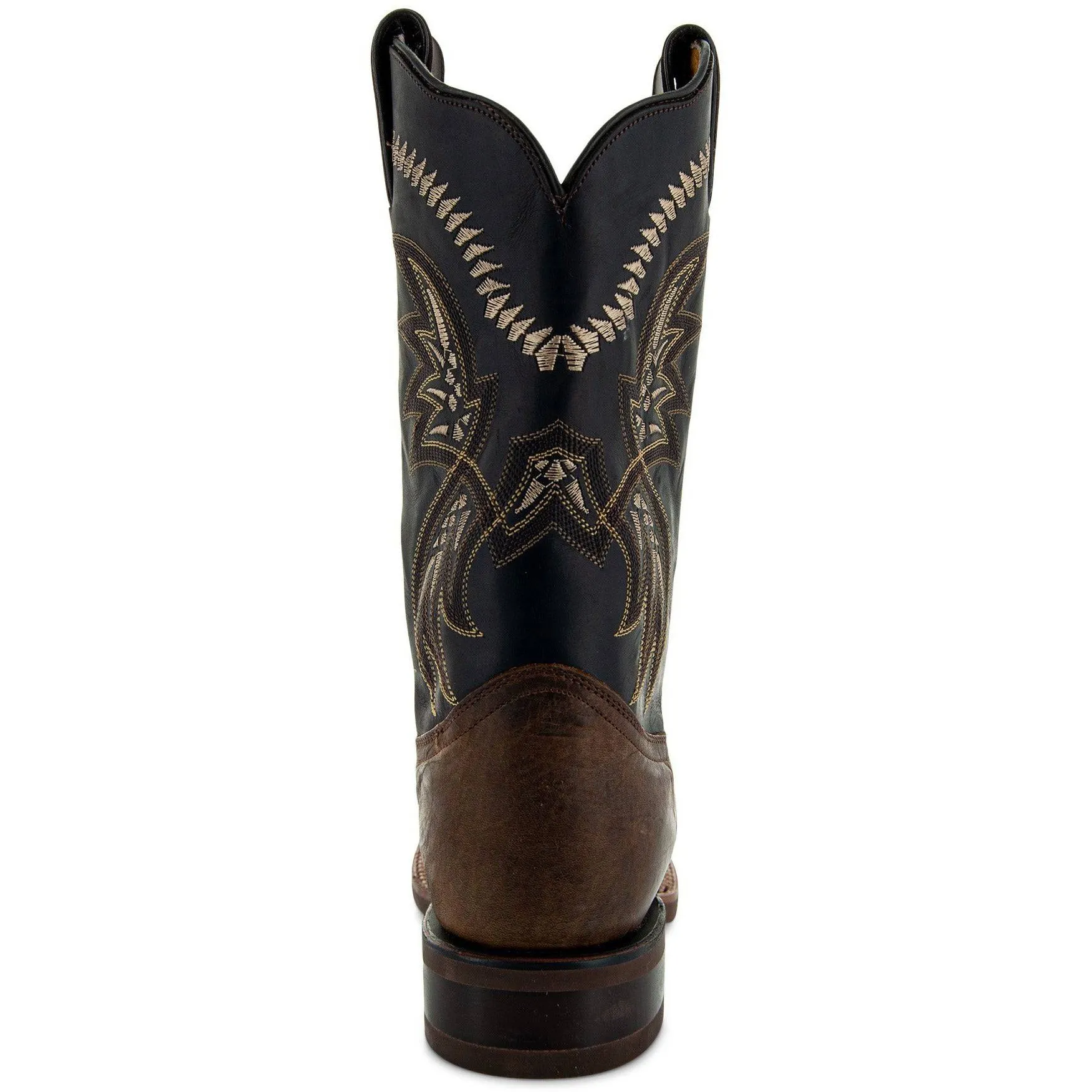 Tan Square Toe Leather Cowboy Boots H4002