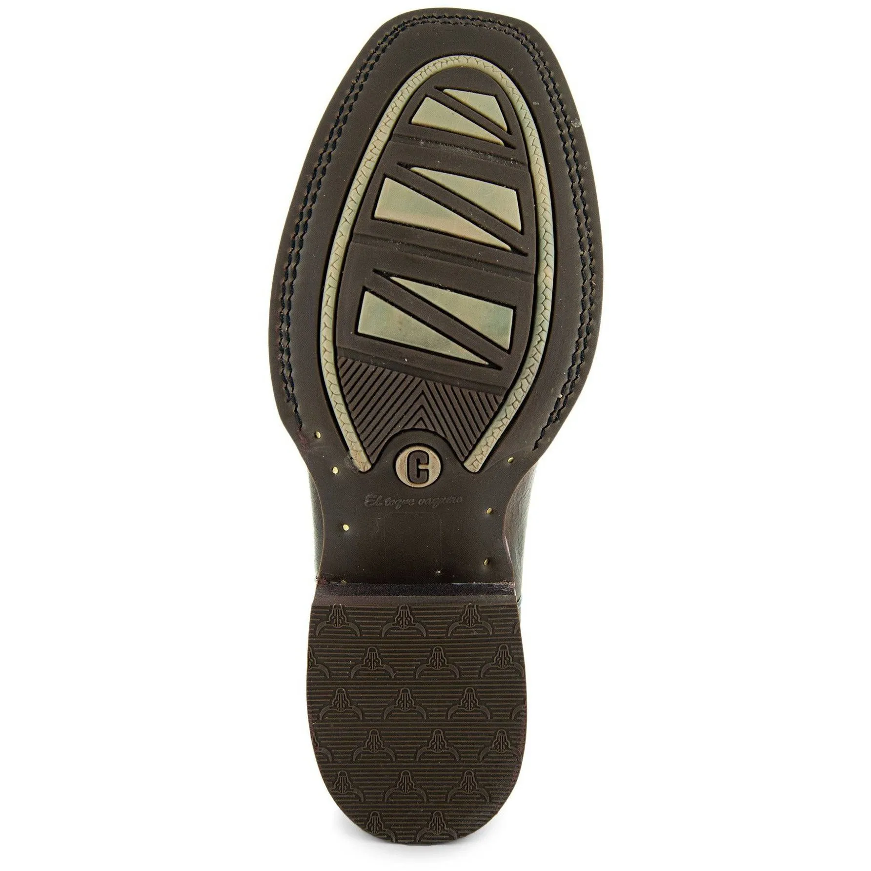 Tan Square Toe Leather Cowboy Boots H4002