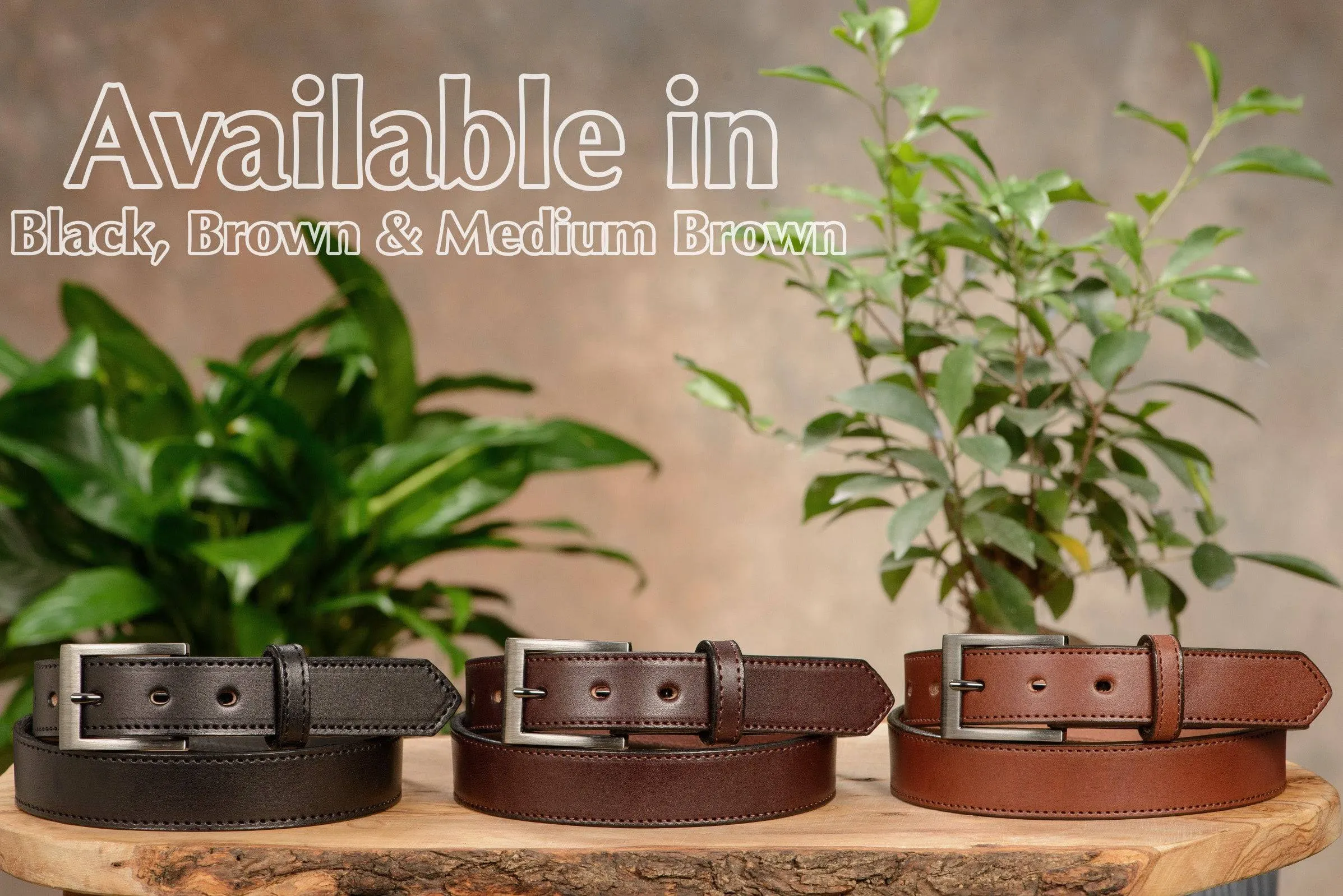 The Admiral: Men's Black Stitched Leather Belt 1.19"