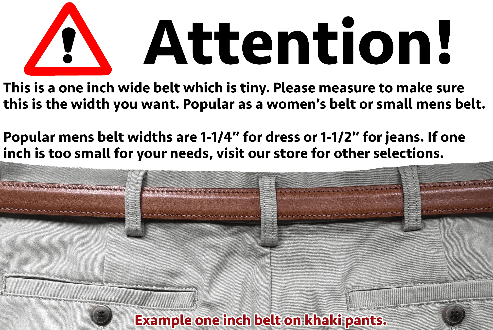 The Colt: Black Stitched Leather Belt Petite Width 1.00"