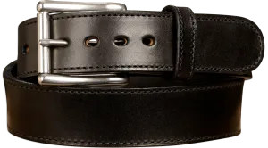 The Eastwood: Men's Black Stitched Leather Belt Max Thick 1.75" Extra Wide