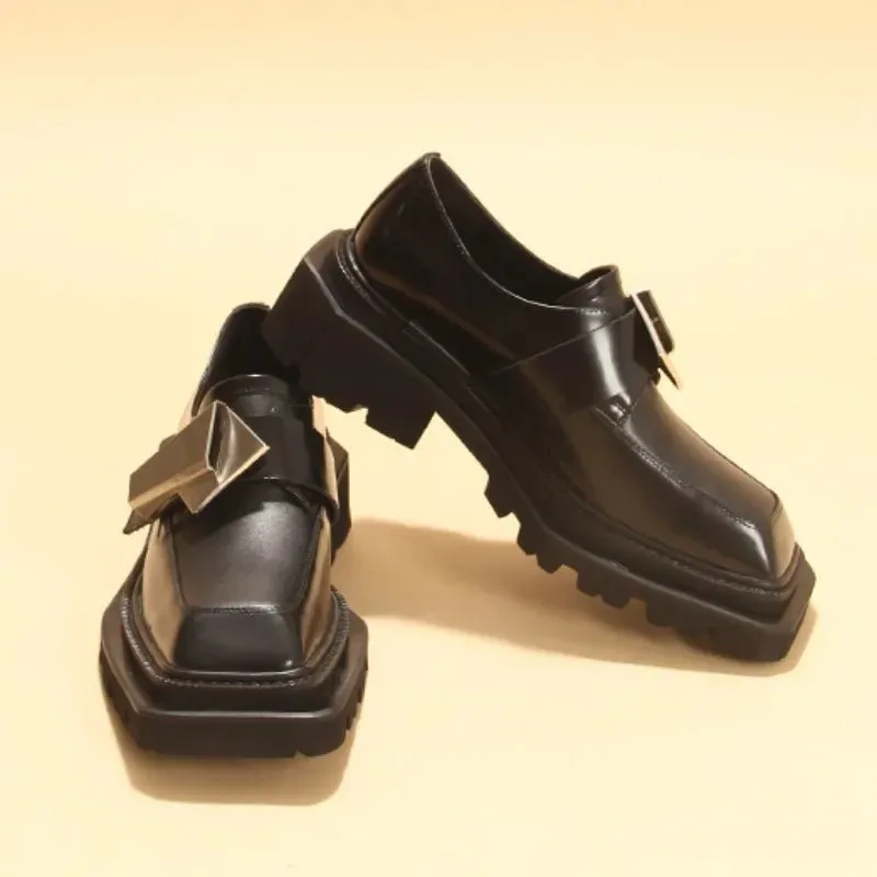 Thick Sole Niche High-end Height Increasing Genuine Leather Men Shoes