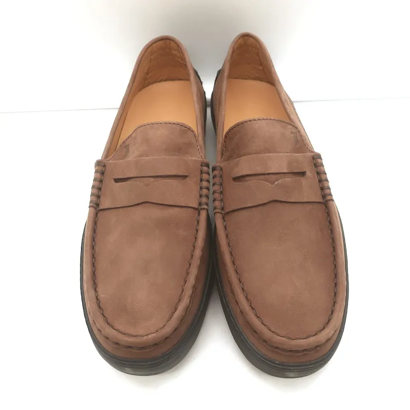 Tod's Driver Penny Loafers Cocoa Brown Suede Size 9 NEW