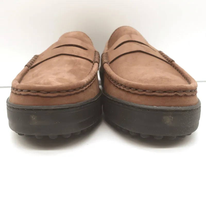 Tod's Driver Penny Loafers Cocoa Brown Suede Size 9 NEW