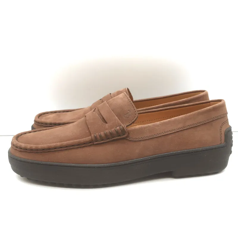 Tod's Driver Penny Loafers Cocoa Brown Suede Size 9 NEW