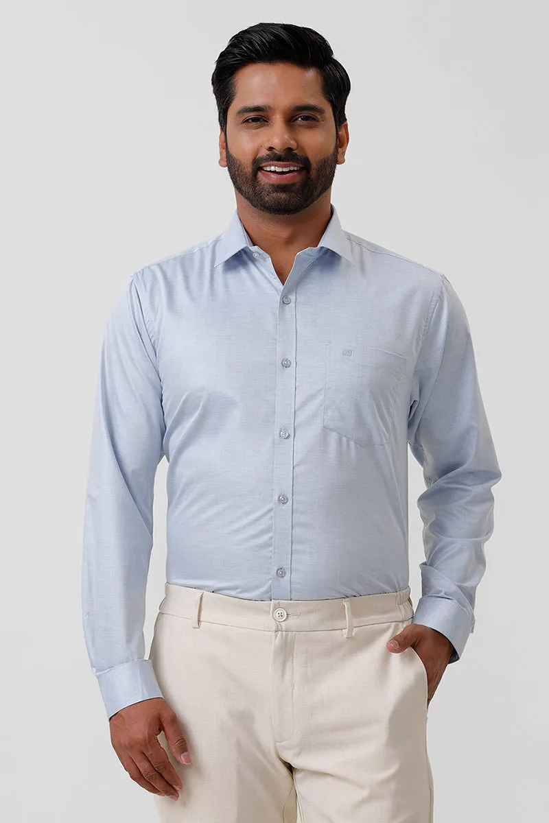 Tornado - Pastel Blue Formal Shirts For Men | Ariser