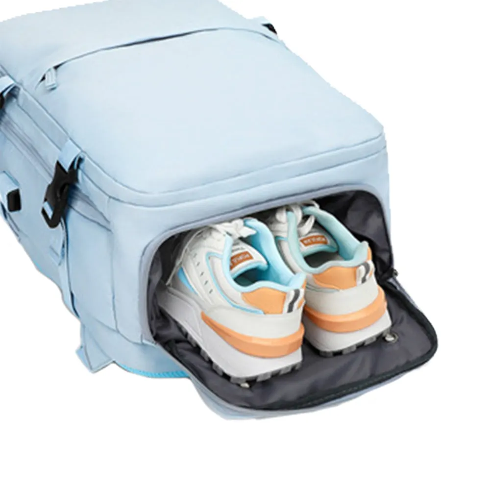 Travel Backpack Airline Carry On Backpack Water Resistant Sports Luggage Bag with Shoe Compartment Blue