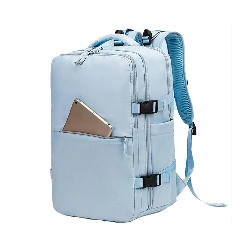 Travel Backpack Airline Carry On Backpack Water Resistant Sports Luggage Bag with Shoe Compartment Blue