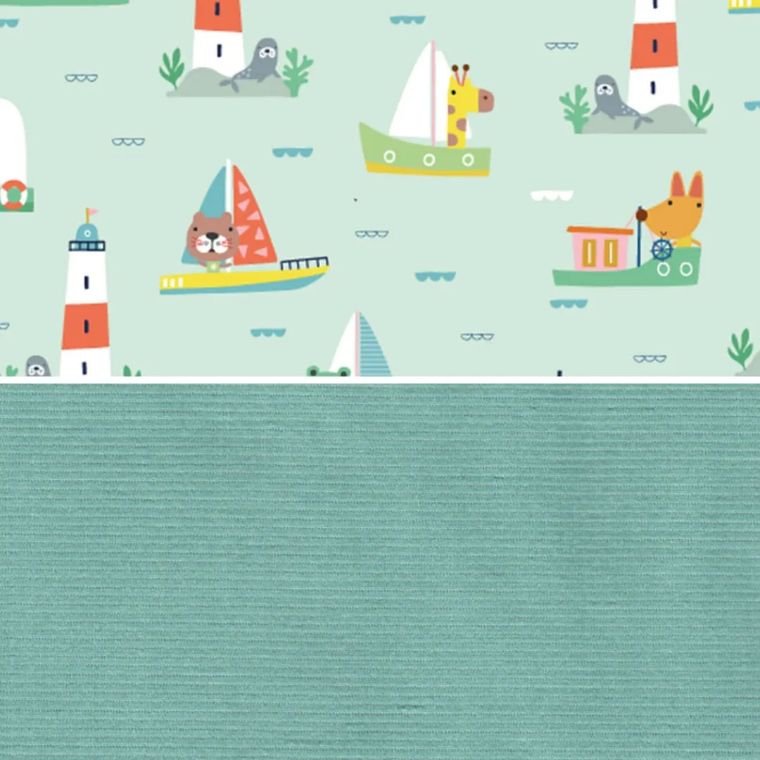Turquoise Corduroy Dungarees (Pre-order)