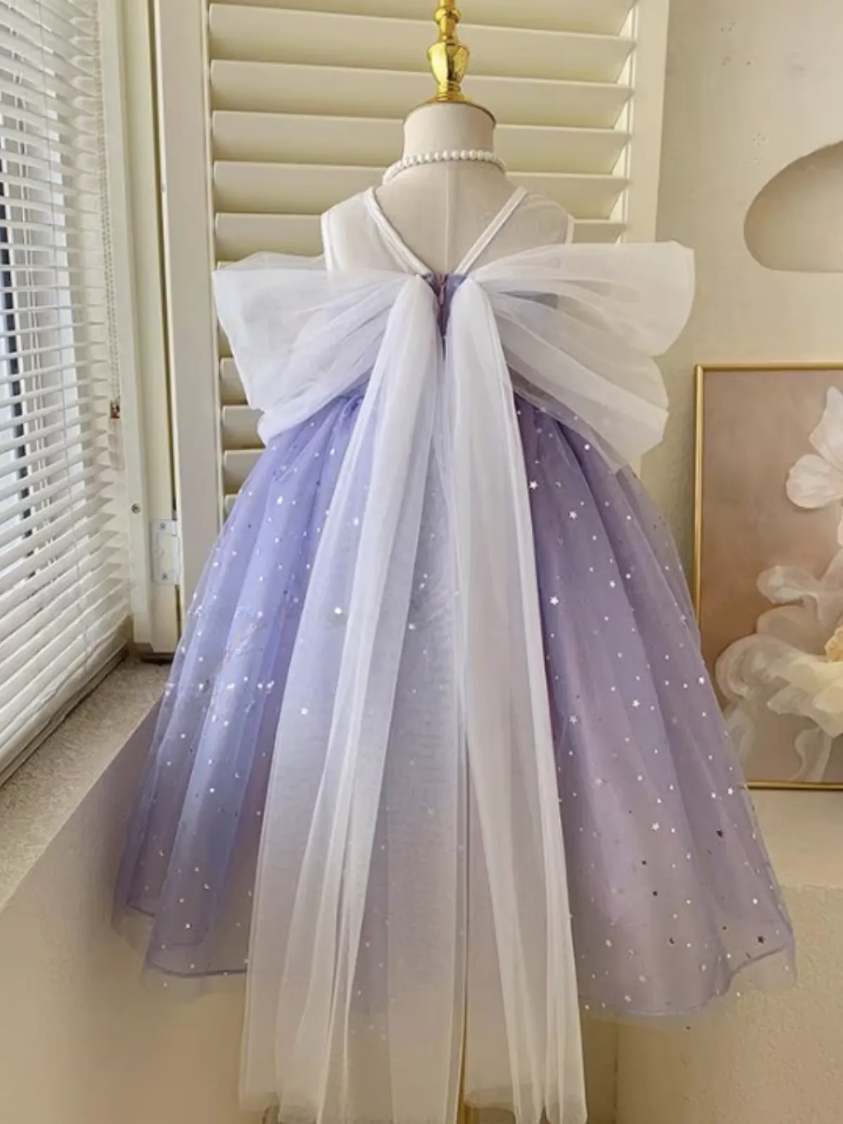 Twilight Bow Starry Tulle Dress