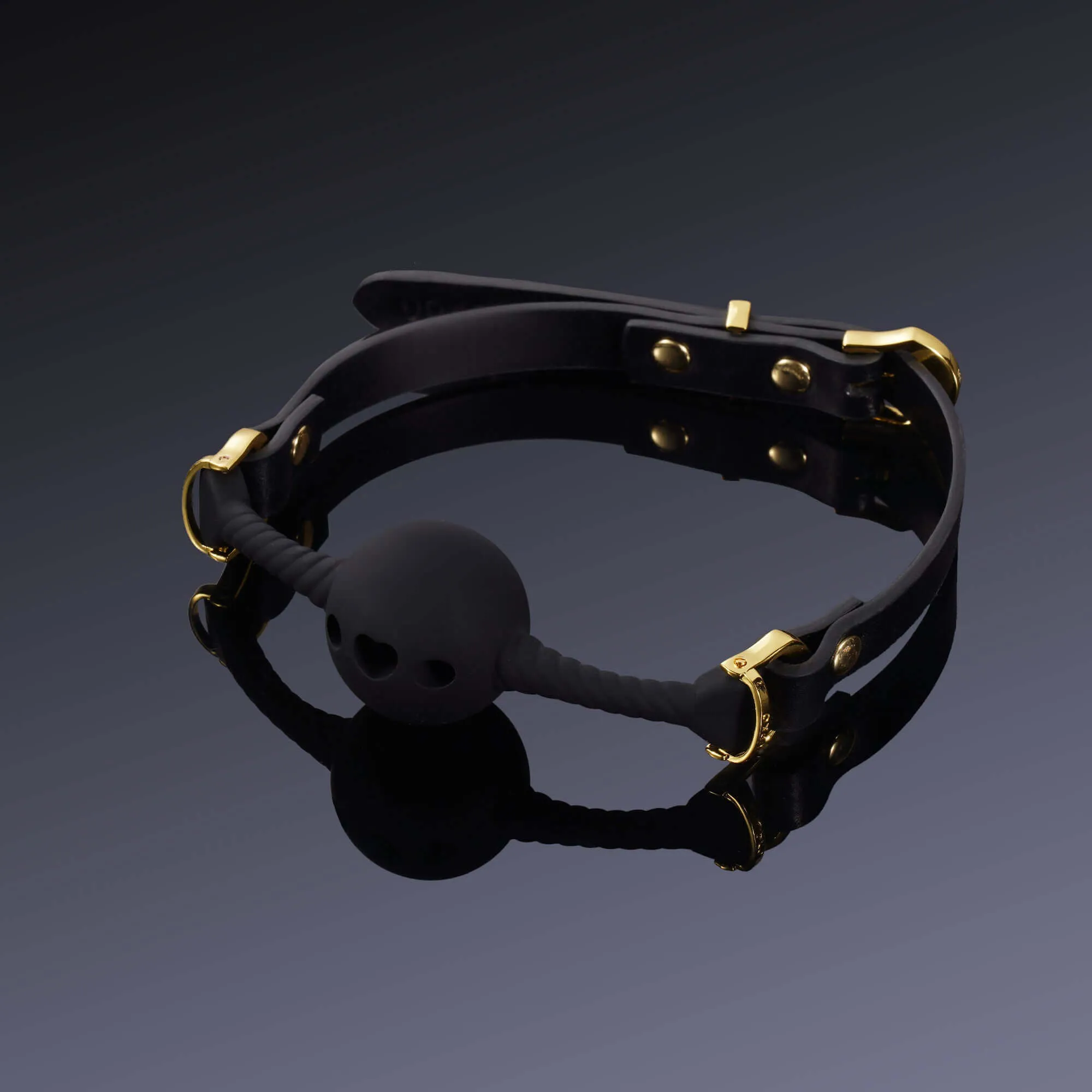 UPKO Middle Heart-Shaped Breathable Mouth Gag Black