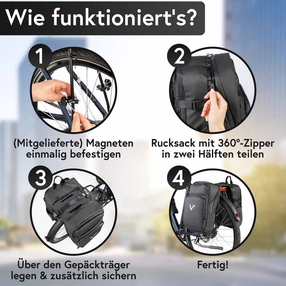 VALKENTAL ValkBusiness 3-in-1 Fahrradtasche 22L