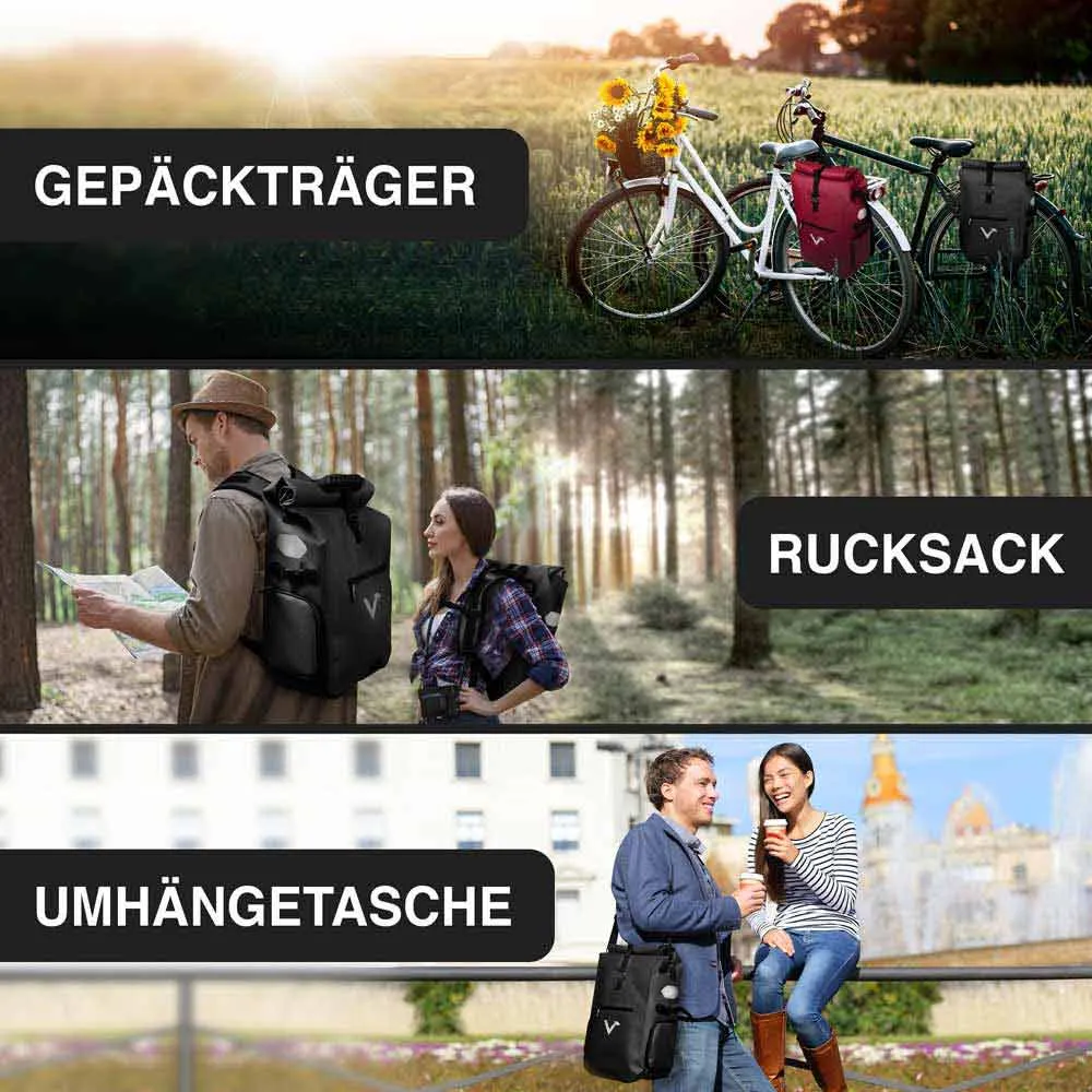 VALKENTAL ValkPro 3-in-1 Fahrradtasche 19-26L