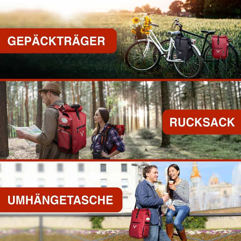 VALKENTAL ValkPro 3-in-1 Fahrradtasche 19-26L