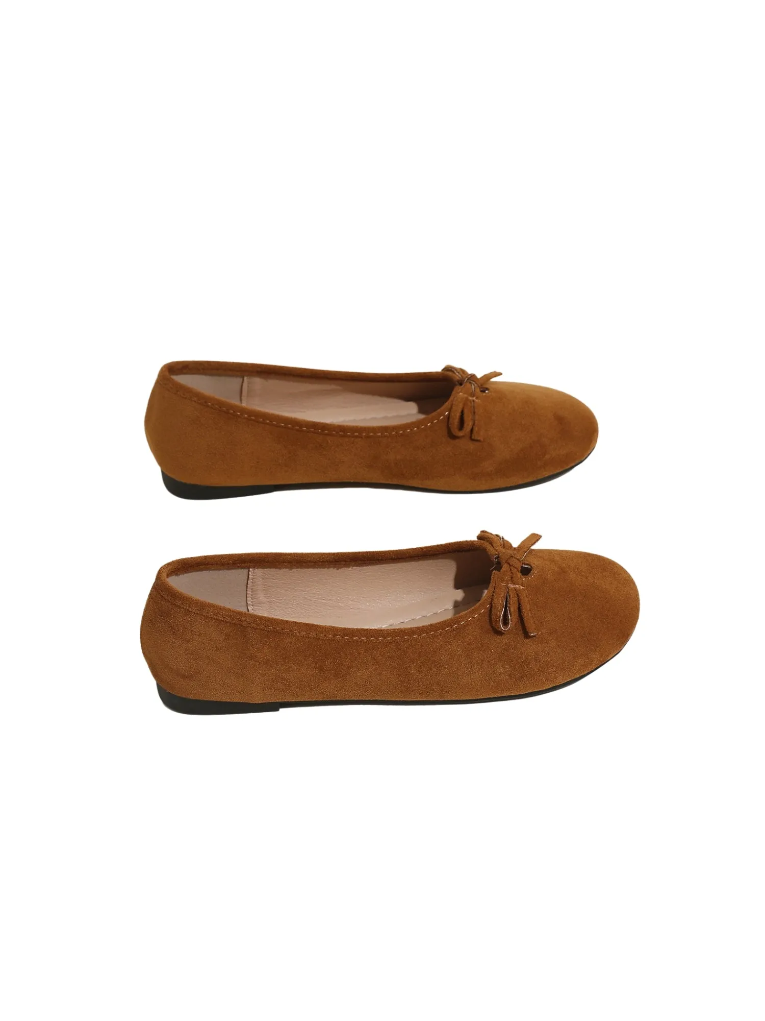 Velouré Axis Close Toe Suede Loafer-Apricot