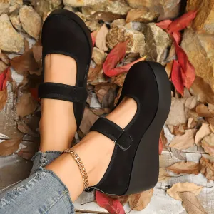 Versatile Soft Sole Women's Comfort Wedge Shoes – Hook & Loop Closure