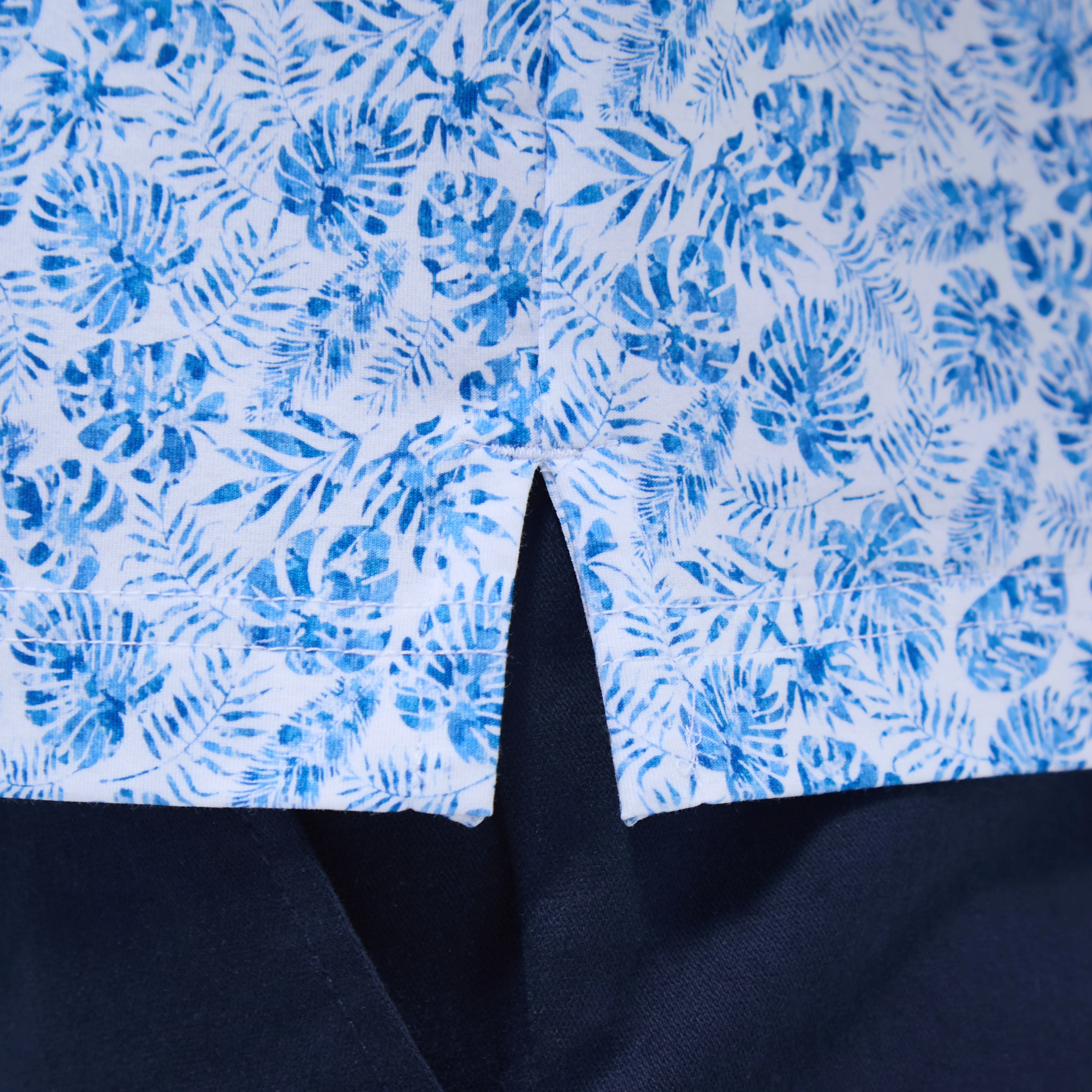 Victor Leaf Print OoohCotton Polo Shirt
