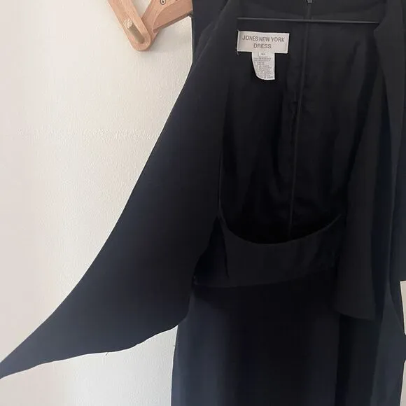 VINTAGE Jones New York Black Kimono Wrap Night Out Dress 10 Gorgeous