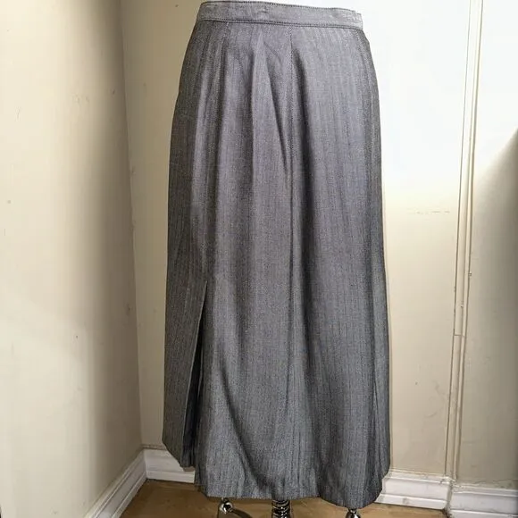 Vintage Kasper 3 Piece Career Suit Cream Taupe Striped Jacket Skirt Top Sz 8 EUC