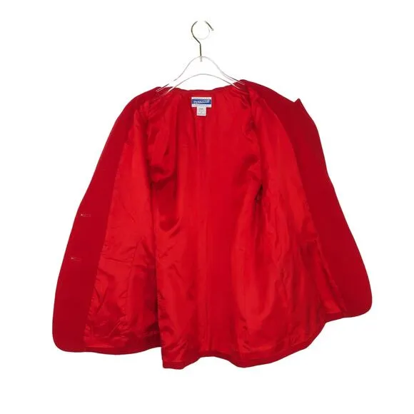 Vintage Pendleton Wool Red Blazer Jacket with Gold Buttons Size Medium