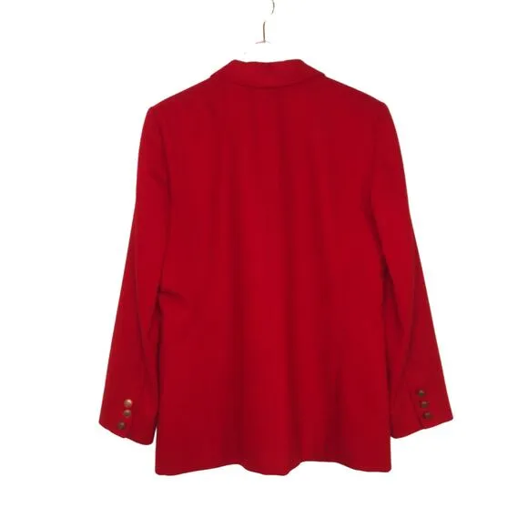 Vintage Pendleton Wool Red Blazer Jacket with Gold Buttons Size Medium